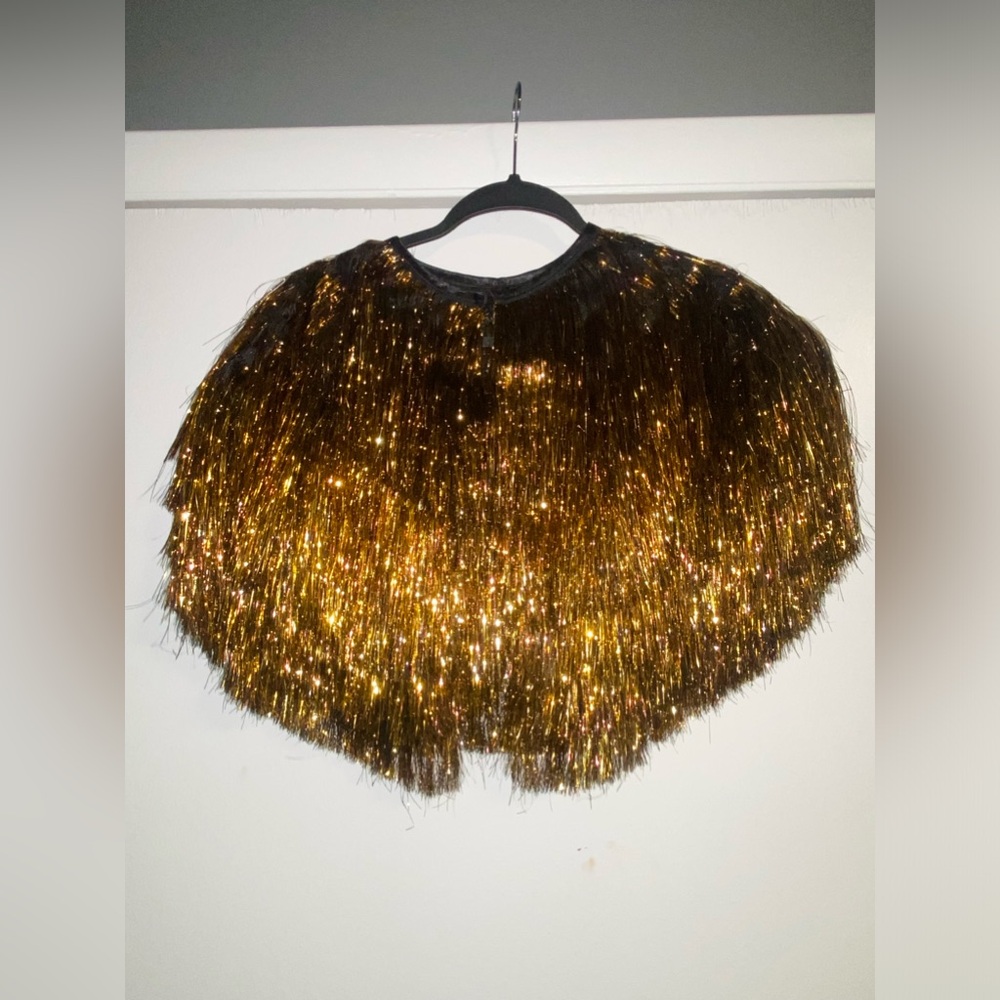 ASOS TASSEL CAPE IN GOLD